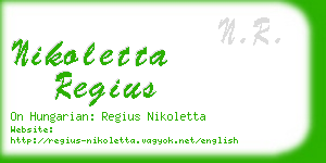 nikoletta regius business card